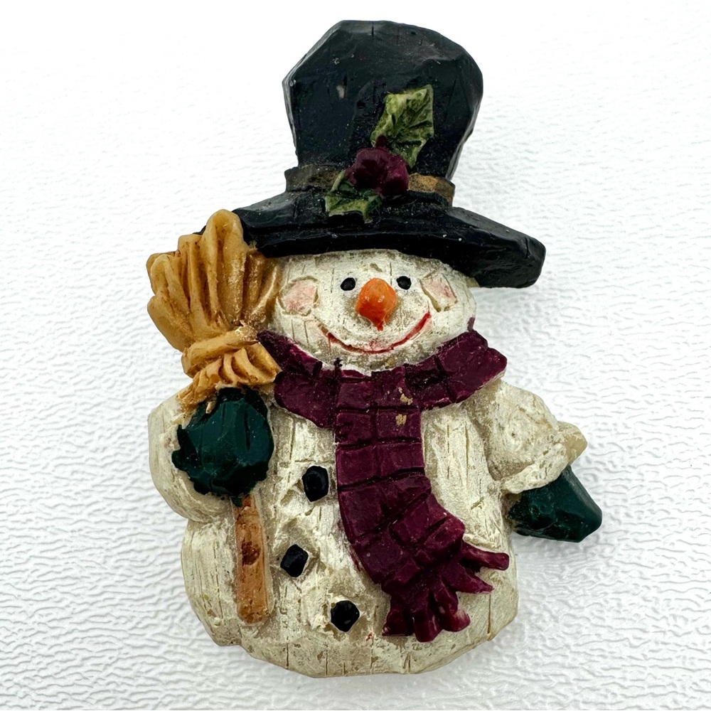 🟢 5/$20 Snowman Brooch Pin Festive Christmas Winter Holiday EUC Snow Man VTG
